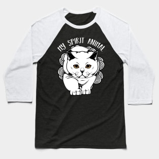 British Shorthair - My Spirit Animal - Cute Line-Art Cat Baseball T-Shirt